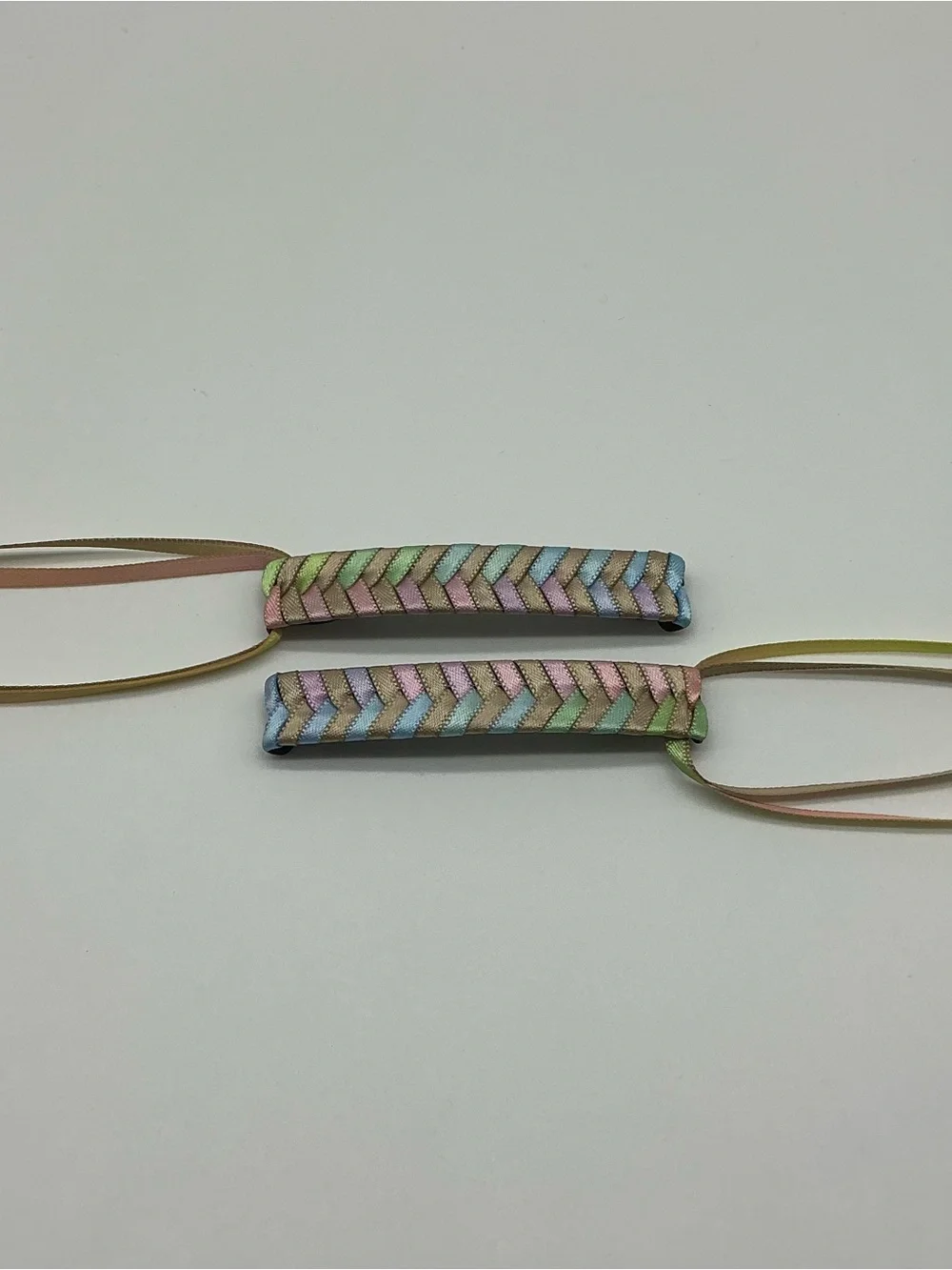 Champagne and Pastel Rainbow 80s Barrettes & 12 Jelly Bracelets